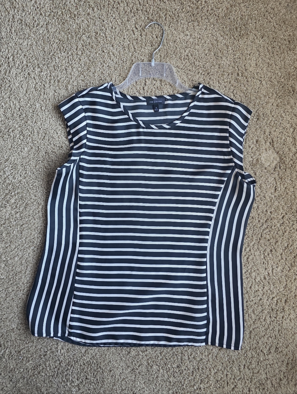 Sleeveless Black & White Striped Women's Top By The Limited In Size M.